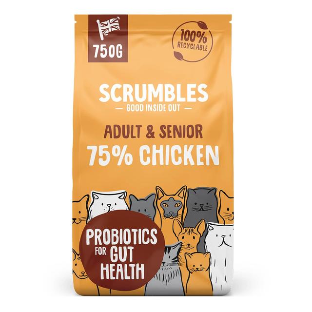 Scrumbles Adult Dry Cat Food Chicken, 750g