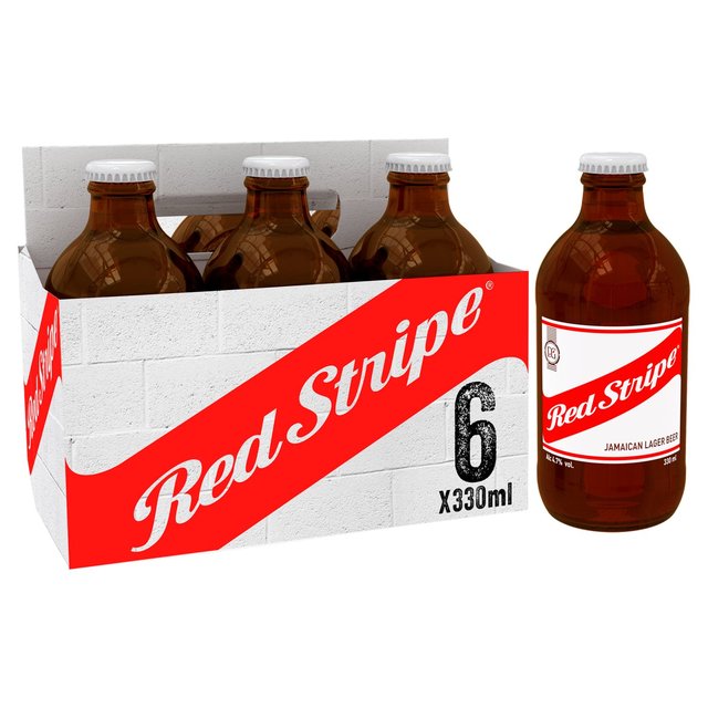 Red Stripe Jamaican Lager Beer Bottles, 6 x 330ml