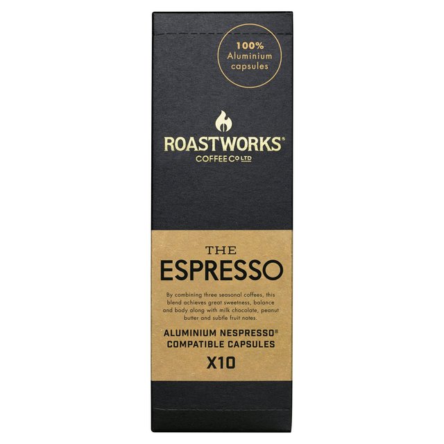 Roastworks Espresso Nespresso Compatible Capsules, 10 Per Pack