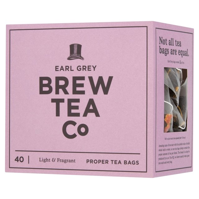Brew Tea Co Earl Grey Tea Bags, 40 Per Pack