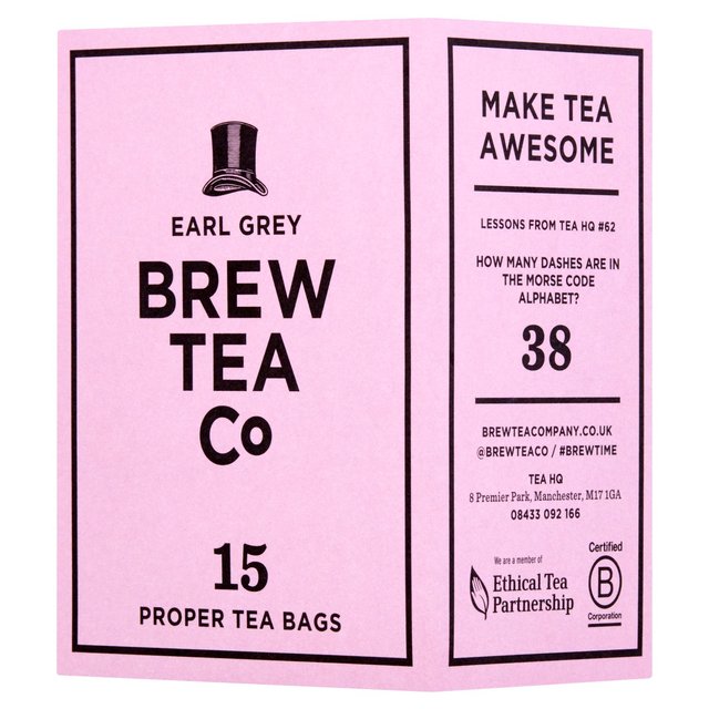 Brew Tea Co Earl Grey Tea Bags, 15 Per Pack