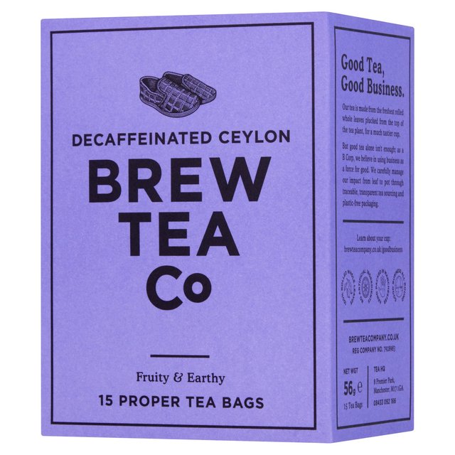 Brew Tea Co CO2 Decaffeinated Tea Bags, 15 Per Pack