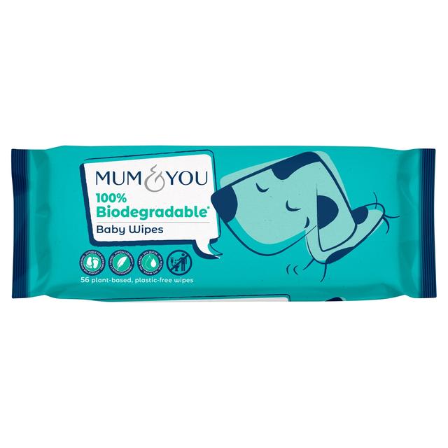Mum & You 100% Biodegradable Baby Wipes, 56 per Pack