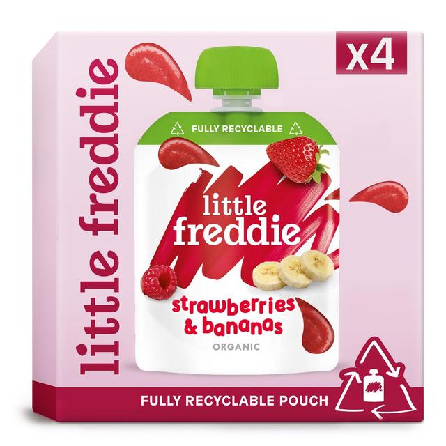 Little Freddie Strawberry & Banana Smash Smoothie Dairy Free, 4 x 90g