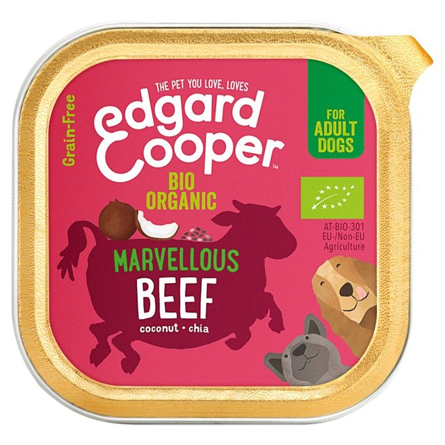 Edgard & Cooper Adult Grain Free Wet Dog Food With Organic Beef, 100g