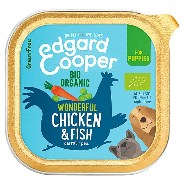 Edgard & Cooper Puppy Grain Free Wet Dog Food With Organic Chicken & Fish, 100g