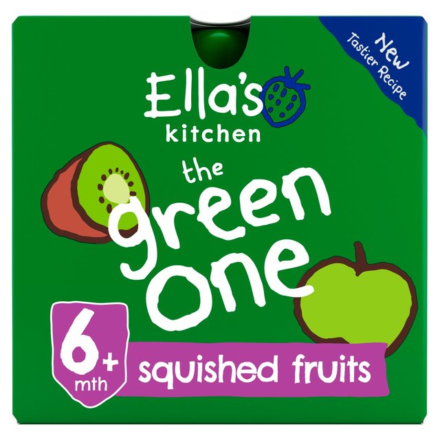 Ella’s Kitchen The Green One Smoothie Multipack Baby Food Pouch 6+ Months, 5 x 90g