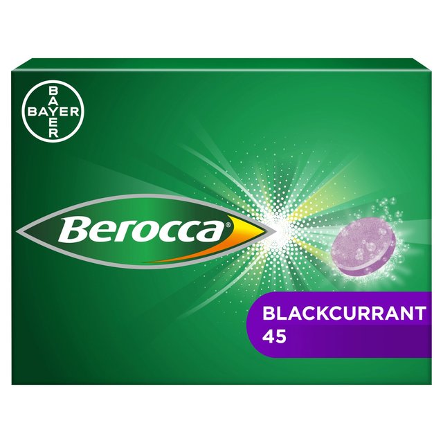 Berocca Blackcurrant Energy Vitamin Effervescent Tablets, 45 Per Pack