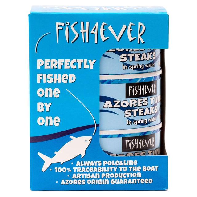 Fish 4 Ever Azores Skipjack Tuna Steaks in Spring Water, 3 x 160g