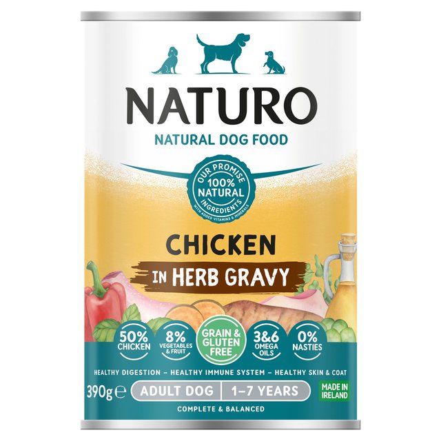 Naturo Natural Pet Food Chicken With Fruit & Vegetables in a Herb Gravy, 390g