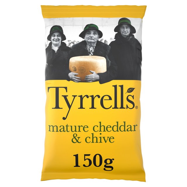 Tyrrells Mature Cheddar & Chive Sharing Crisps, 150g