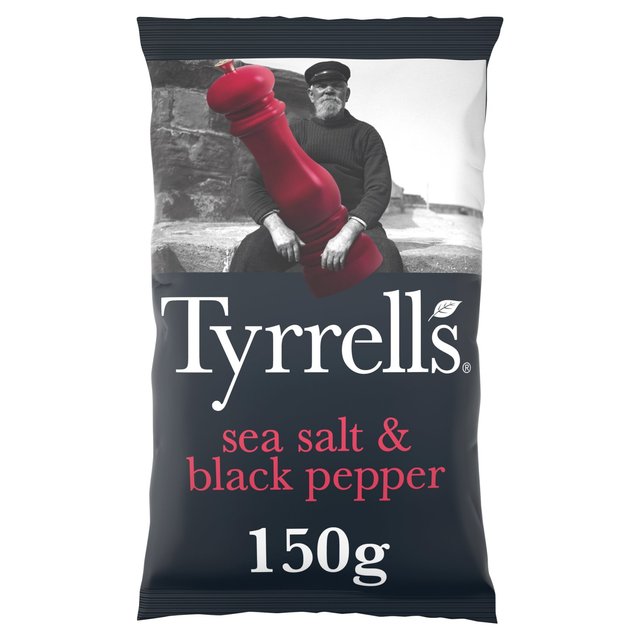 Tyrrells Sea Salt & Black Pepper Sharing Crisps, 150g