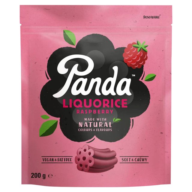 Panda Liquorice Raspberry Flavour Pieces, 200g
