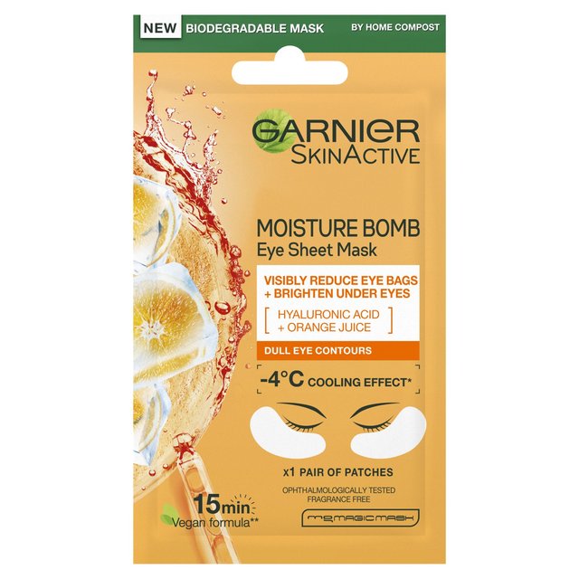 Garnier Eye Sheet Mask Hyaluroic Acid and Orange Juice, 6g