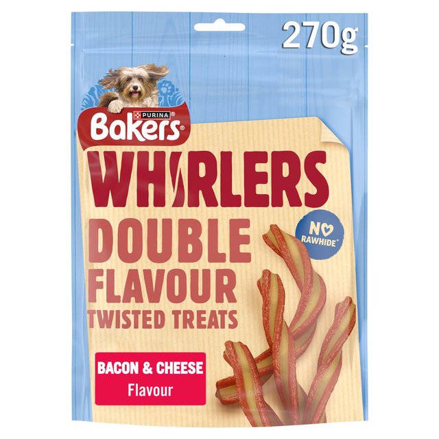 Bakers Whirlers Dog Treats Bacon & Cheese, 270g