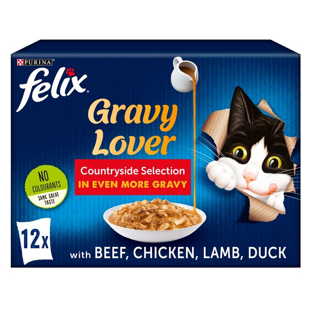 Felix As Good As It Looks Cat Food Gravy Meat 12 x 100g from Ocado