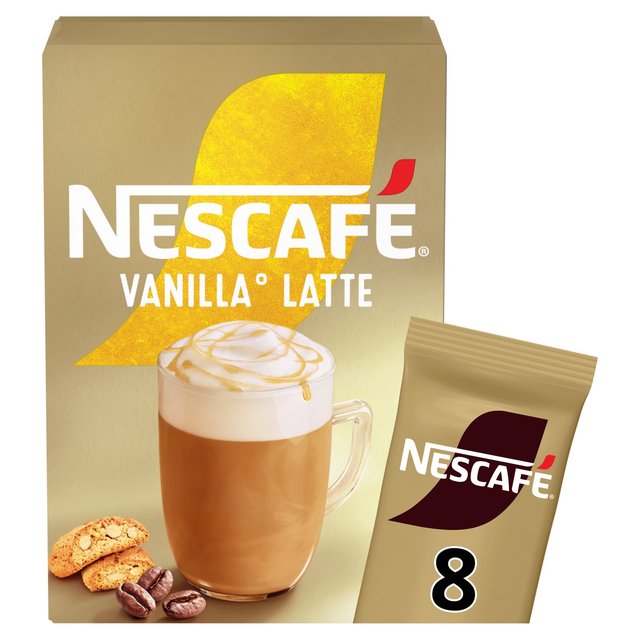 Nescafe Gold Vanilla Latte Instant Coffee 8 Sachets, 8 per Pack