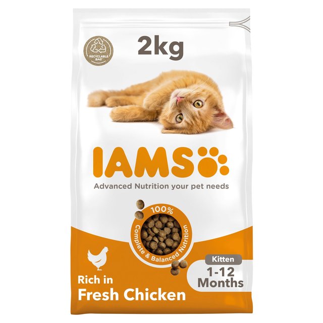 Iams for Vitality Kitten Food With Fresh Chicken, 2kg