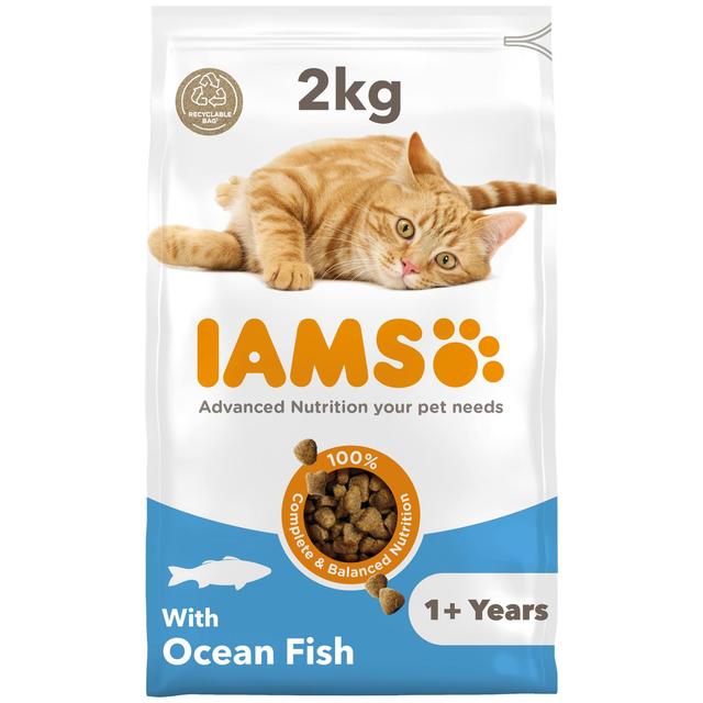 Iams for Vitality Adult Cat Food With Ocean Fish, 2kg