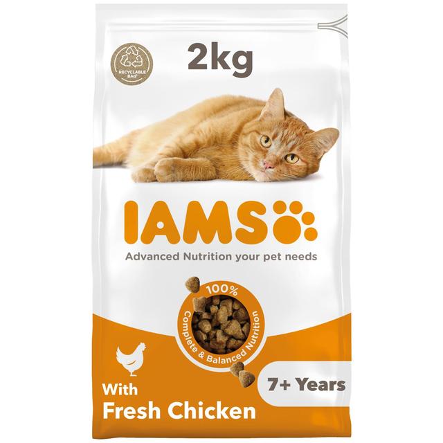 Iams for Vitality Senior Cat Food With Fresh Chicken, 2kg