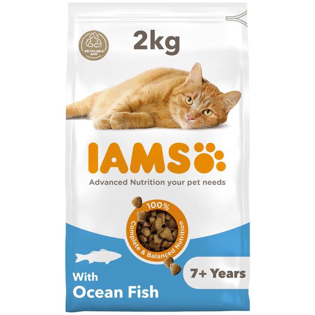 Iams for Vitality Senior Cat Food With Ocean Fish, 2kg