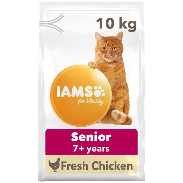 Iams for Vitality Senior Cat Food With Fresh Chicken, 10kg