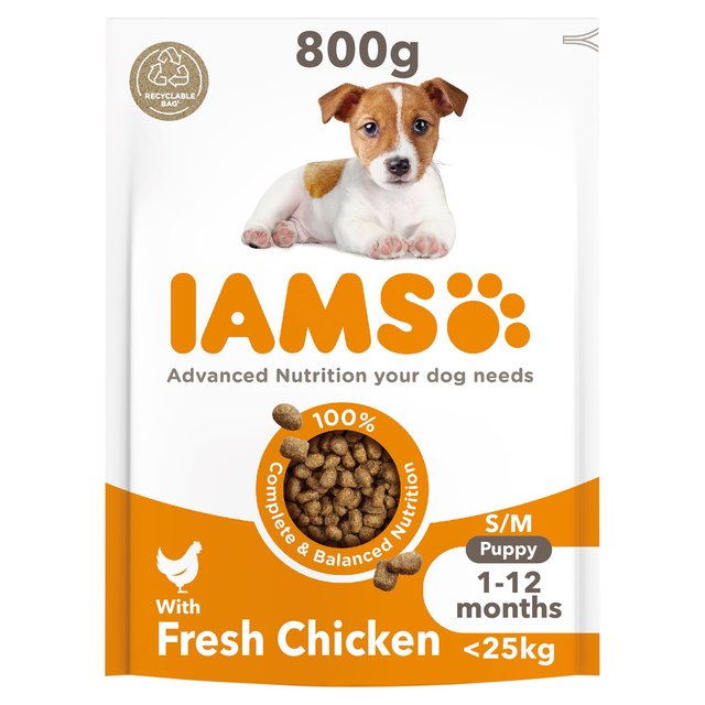IAMS Dog Food Vitality Puppy Food Small/Medium Breed With Fresh Chicken, 800g