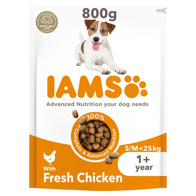 Iams for Vitality Adult Dog Food Small/Medium Breed With Fresh Chicken, 800g