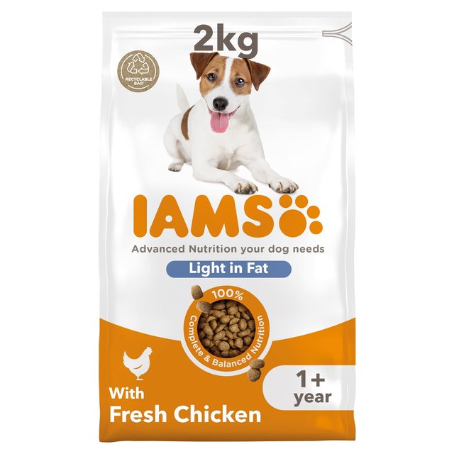 Iams for Vitality Adult Dog Food Light in Fat With Fresh Chicken, 2kg