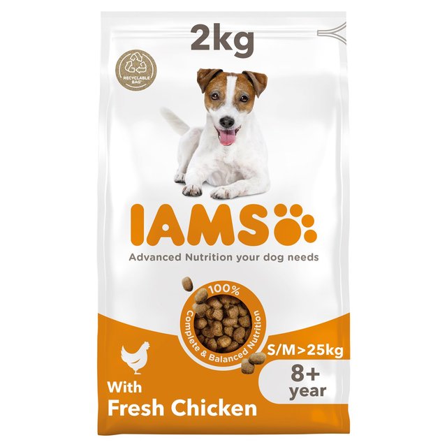 Iams for Vitality Senior Dog Food Small/Medium Breed With Fresh Chicken, 2kg