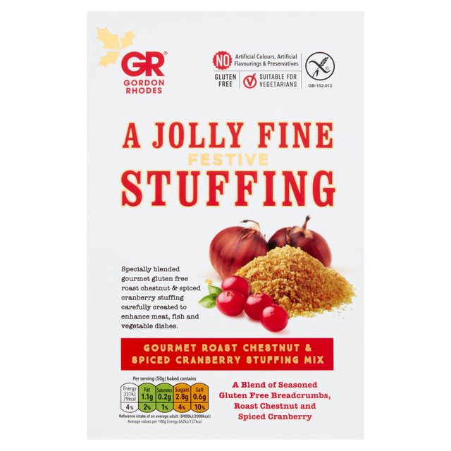 Gordon Rhodes Gourmet Roast Chestnut & Spiced Cranberry Stuffing Mix, 125g