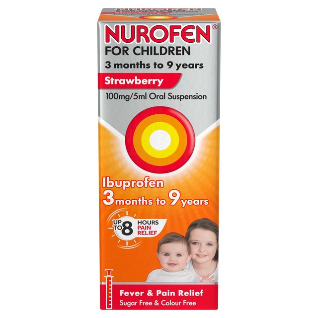 Nurofen for Children 3mths, 9 Years Ibuprofen Strawberry, 100ml