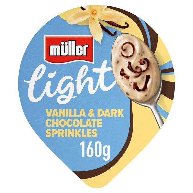 Muller Light Vanilla With Dark Chocolate Sprinkles Fat Free Yogurt, 160g