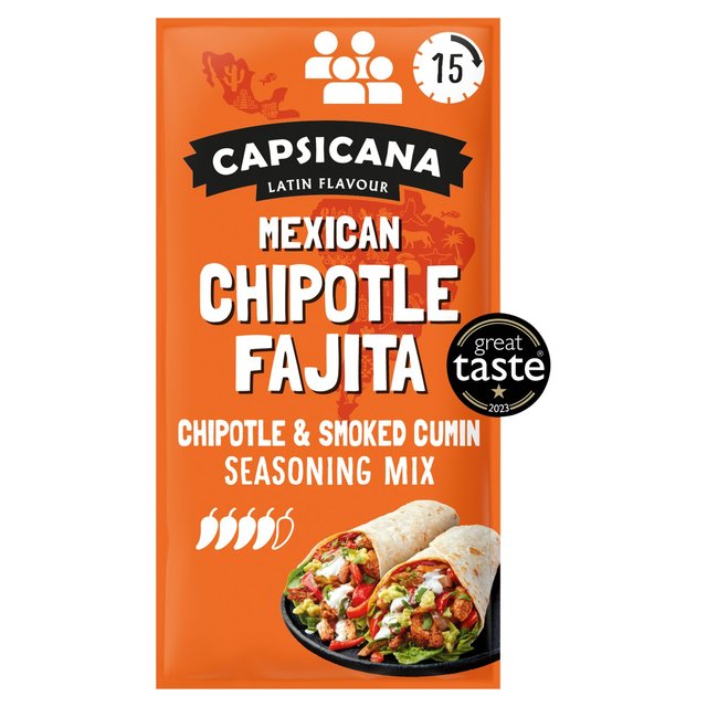 Capsicana Mexican Smoked Cumin & Chipotle Fajita Seasoning Mix Medium/Hot, 28g