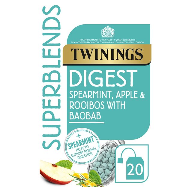 Twinings Superblends Digest With Spearmint, Apple and Rooibos, 20 Per Pack