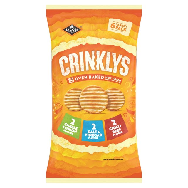 Jacob’s Crinklys Variety Baked Snacks Multipack, 6 x 35g