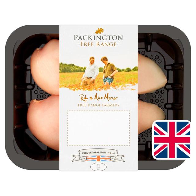 Packington Free Range Skinless Chicken Breast Fillets, Typically: 525g
