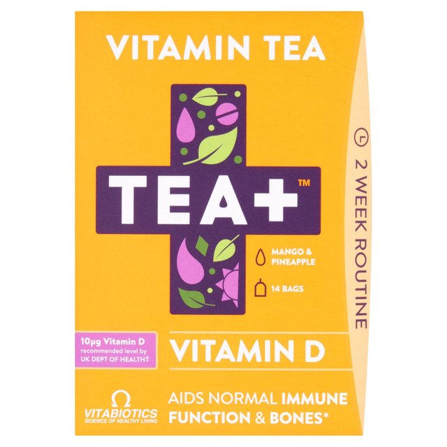 Tea Plus TEA+ Vitamin D Vitamin Tea, 14 Per Pack