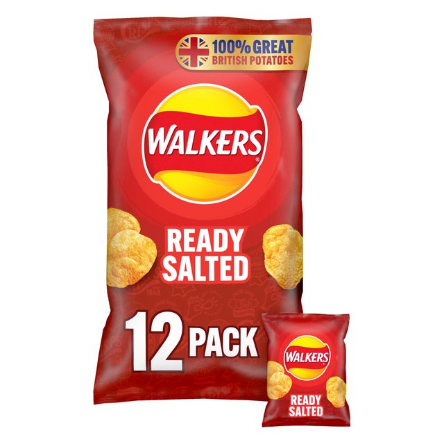 Walkers Ready Salted Multipack Crisps, 12 Per Pack