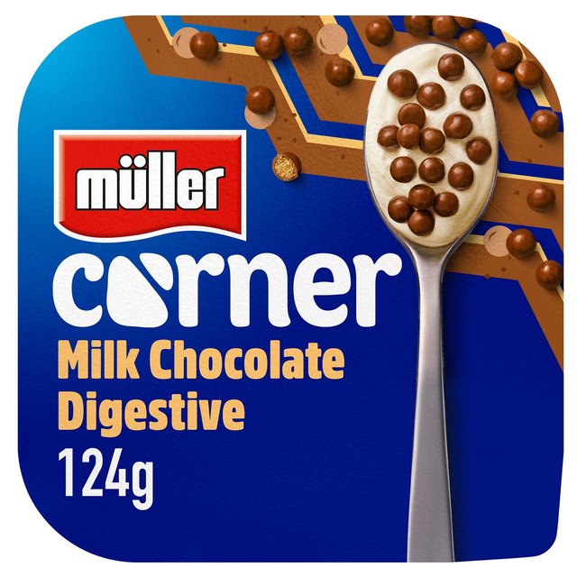 Muller Corner Vanilla Yogurt With Chocolate Digestive Biscuits, 124g
