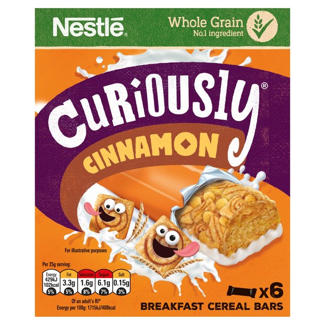 Nestle Curiously Cinnamon Cereal Bar, 6 per Pack