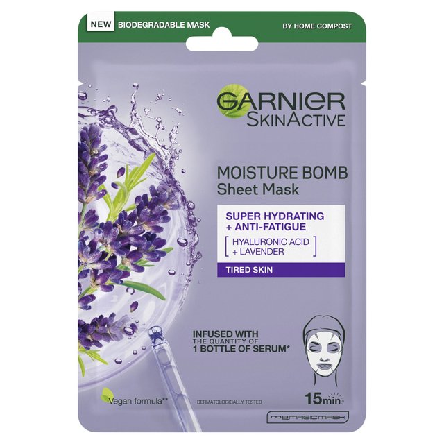 Garnier Moisture Bomb Lavender Hydrating Face Sheet Mask, One Size