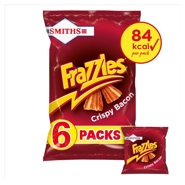 Smiths Frazzles Crispy Bacon Multipack Snacks, 6 per Pack