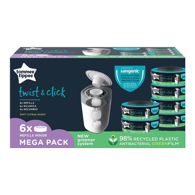 Tommee Tippee Twist & Click Refill Cassettes, Multipack, 6 Per Pack