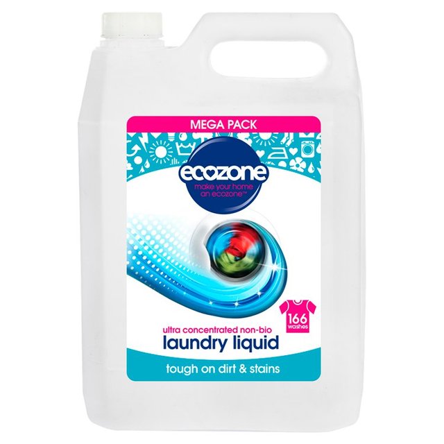 Ecozone Non Bio Laundry Liquid 166 Washes, 5L