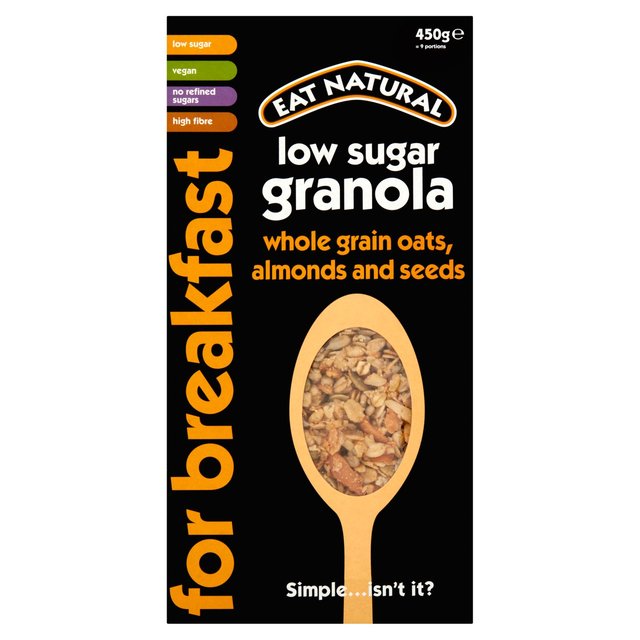 Eat Natural Low Sugar Granola Wholegrain Oats, Almonds and Seeds, 450g