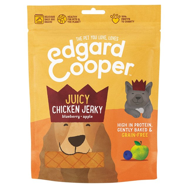 Edgard & Cooper Grain Free Jerkys With Chicken, Blueberry & Apple Dog Treat, 150g