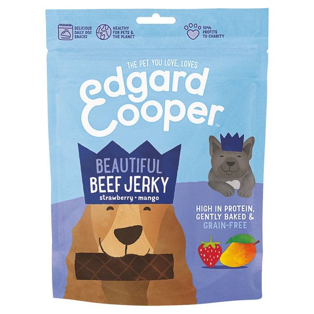 Edgard & Cooper Grain Free Jerkys With Beef, Strawberry & Mango Dog Treat, 150g