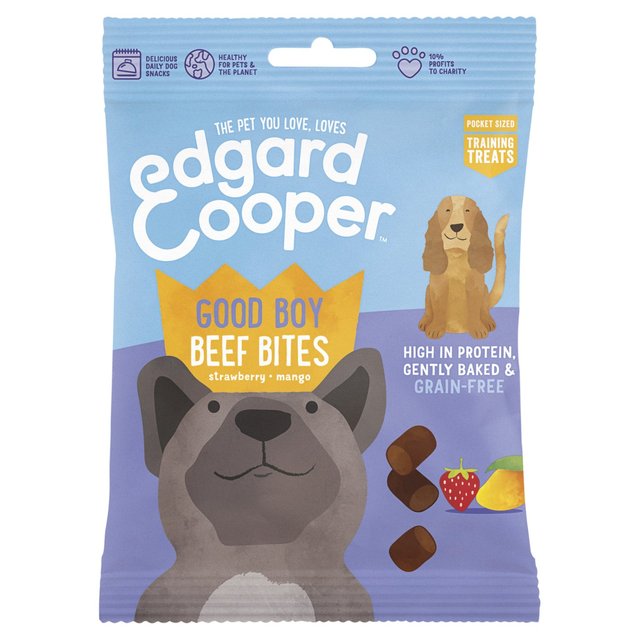 Edgard & Cooper Grain Free Bites With Beef, Strawberry & Mango Dog Treat, 50g