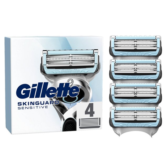 Gillette Skinguard Sensitive Razor Blades, 4 Per Pack